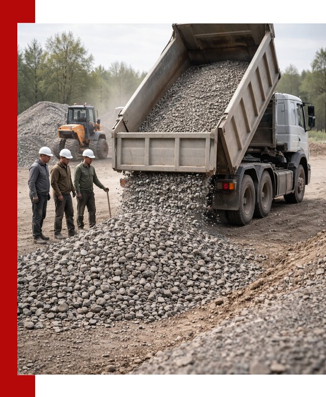 Доставка гравийного щебня фракции 70-120 в Тейково