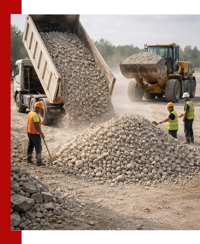 Доставка известнякового щебня фр. 40-70 в Тейково