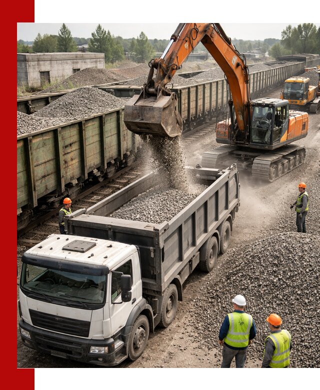 Железнодорожный щебень фракция 25–60 для поставок в Тейково