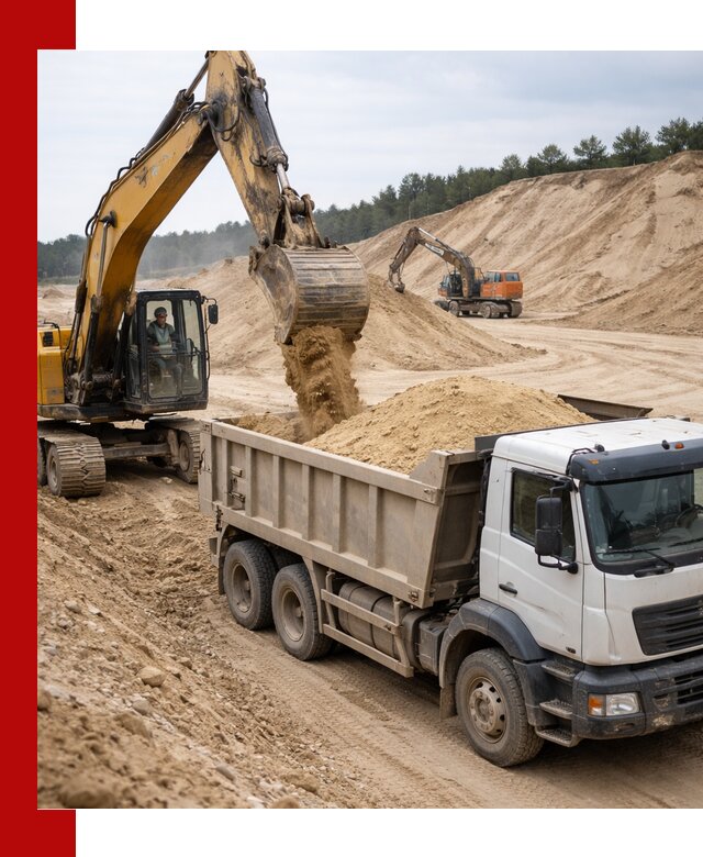 Доставка карьерного песка с самосвалами и разгрузкой в Тейково