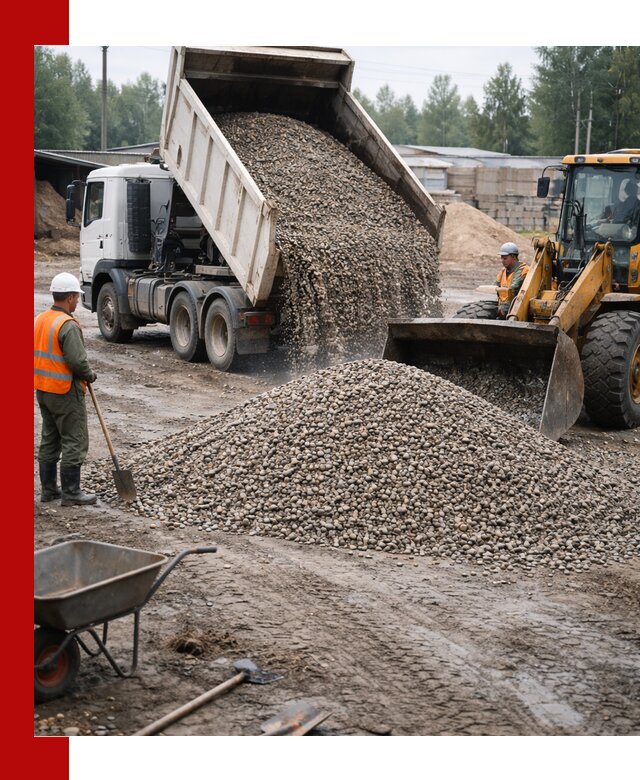 Мытый гравий с доставкой в Тейково от карьера до участка