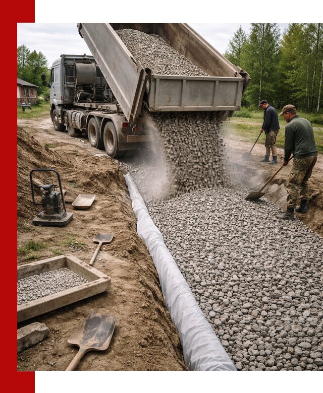 Гравий для дренажа с доставкой в Тейково качественный и недорогой