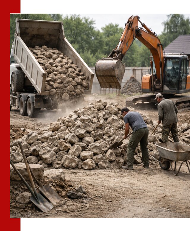 Доставка и разгрузка бутового камня в Тейково
