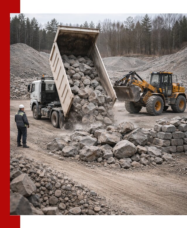 Доставка и продажа бутового гранитного камня в Тейково