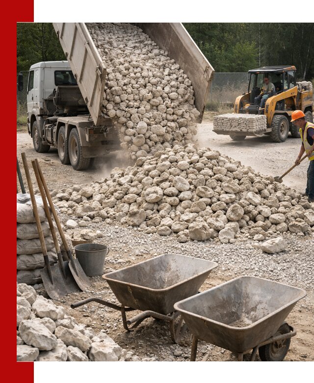 Доставка и продажа бутового известнякового камня в Тейково