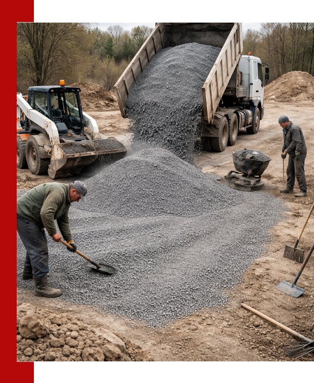 Отсев для подсыпки в Тейково — доставка и подсыпка на участок