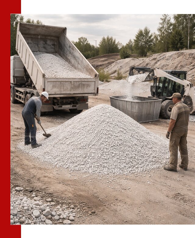 Доставка и продажа белой мраморной крошки в Тейково